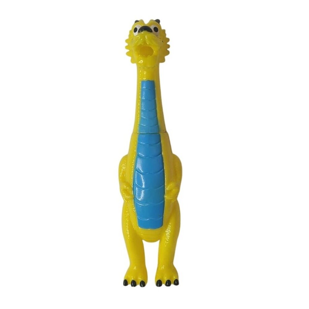 JARU Dragons & Dinos Rubber Chicken Style Yellow Blue Squeeze Squeak Toy 13"